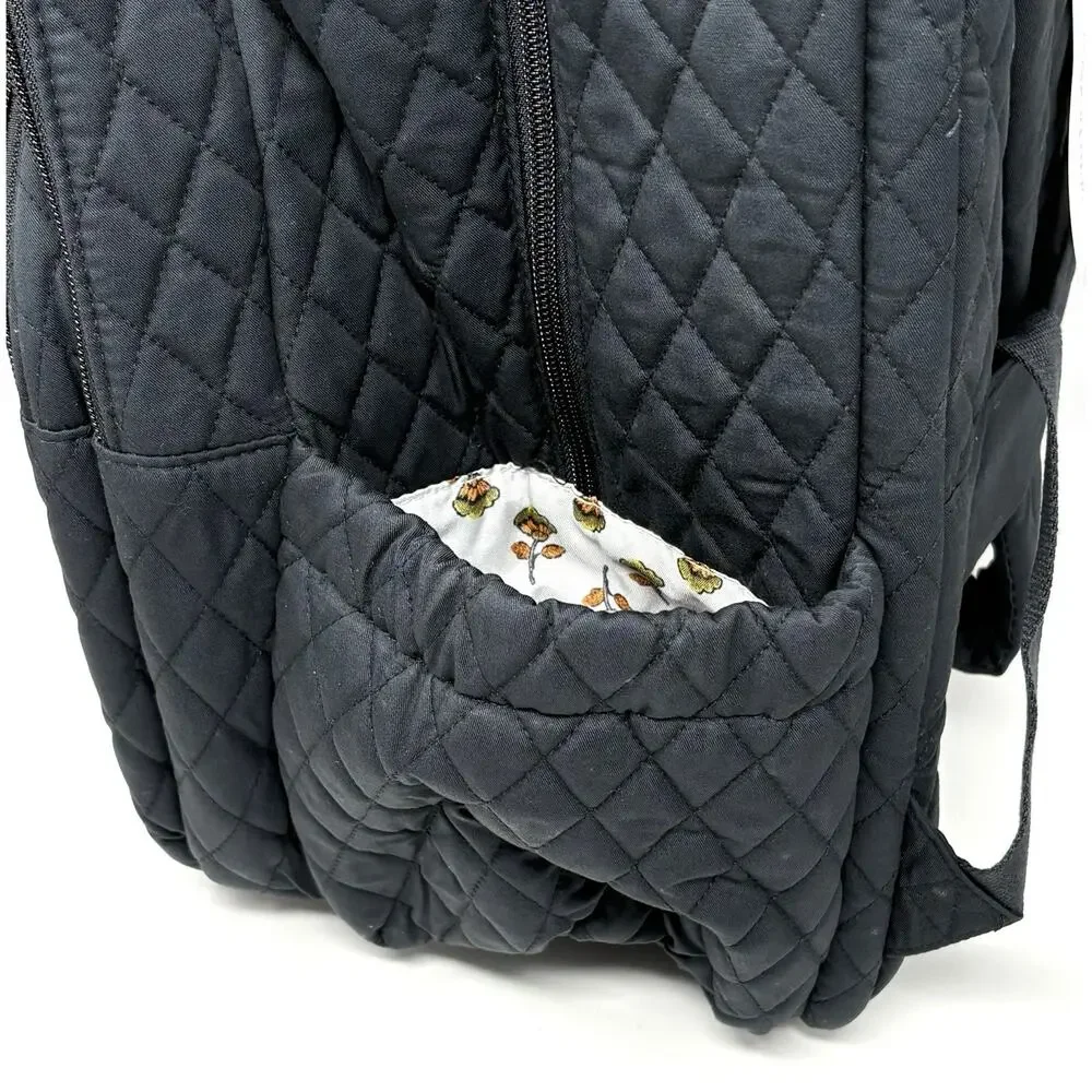 Vera Bradley Black Moonless Night Essential XL Extra Large Backpack Cotton NWT